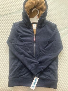 Carter's Navy Hoodie with Tan Fleece Lining